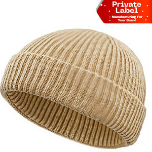 Custom Private Label Wide Rib Classic <b>Beanie</b> Cuffed Winter Skull <b>Hat</b> Bulk Hot Selling Fisherman Ribbed Classic <b>Beanie</b> Custom - Product Image 1