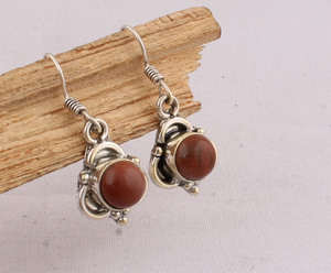 Natural Sunstone <b>Earrings</b> <b>925</b> Sterling <b>Silver</b> Handmade Jewelry Supplier Wholesale Round Sunstone Gemstone Drop <b>Earrings</b> Women - Product Image 3