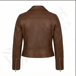 Chaqueta de Cuero para Mujer, MOQ Bajo, Tejida, Color y Logotipo Personalizables, Servicio OEM, Venta Directa de Fábrica, Tallas Grandes, Moda - Product Image 3