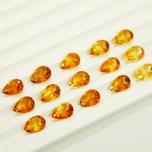 Citrino Natural de Alta Calidad, Piedras Preciosas con Corte de Pera, Certificado por Terceros, Juego de Colores Variados, Lote Mixto, para Fabricación de Joyería Artesanal, Brandy FF - Product Image 6