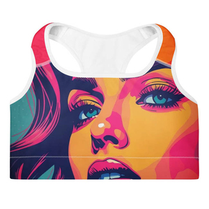 RIZNA ENTERPRISES Girls' Comfortable Cross <b>Back</b> <b>Heat</b>-Transfer Printed High Support U-Led Sports Bra Plus Size Breathable - Product Image 4