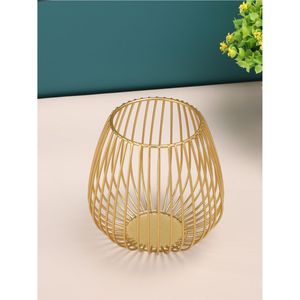 Support de bougie chauffe-plat en fil métallique doré, style nordique moderne, lanterne géométrique, support de table, vente en gros, pour mariage, fête, décoration intérieure - Product Image 1