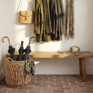 Panier de rangement en jacinthe d'eau naturelle avec poignée, fabriqué au Vietnam, prix de gros, OEM ODM, couleur au choix - Product Image 2