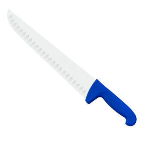Couteaux à découper la viande professionnels avec lame en acier inoxydable à rainures Granton et manche ergonomique bleu pour boucherie professionnelle - Product Image 4