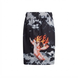 Shorts en maille pour homme 100% polyester, imprimé ange flamboyant, cordon de serrage, style décontracté, design par sublimation, respirant, séchage rapide - Product Image 3