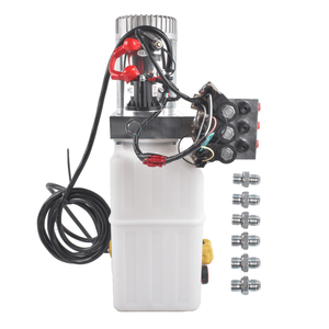 Pompe hydraulique 12V CC 6 litres, unité de puissance à double effet 6 voies pour remorque basculante, élévateur à ciseaux, vérins hydrauliques de haute qualité - Product Image 4