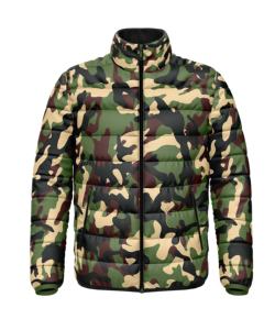 Chaqueta Acolchada de Camuflaje para Hombre, Cortavientos, con Cierre, Cuello Alto, Informal, de Invierno, Gruesa, con Relleno de Poliéster, Corte Regular - Product Image 6