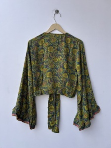 Top de seda estilo bohemio indio para mujer, blusa tipo tank top para vacaciones de verano - Product Image 5