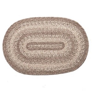 Oval Braided Jute Area <b>Rug</b> Solid Color Non Slip Flat Weave Thin Pile Bathroom Floor Mat Spot Clean - Product Image 5