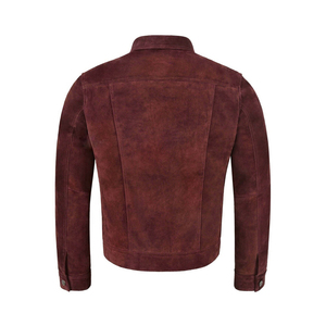 Custom Men's Brown Real Lambskin <b>Suede</b> Leather <b>Jacket</b> Winter Cow Skin Custom Leather <b>Jacket</b> - Product Image 2