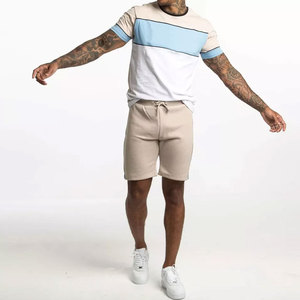 Nuevo Diseño, Conjuntos de Dos Piezas Casuales para Hombre, Estampado Sólido, Estilo Urbano, Verano, Camisetas y Pantalones Cortos de Algodón Orgánico Personalizados - Product Image 2