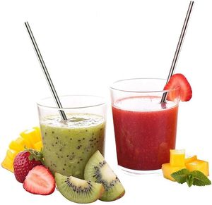 Lot de pailles modernes réutilisables en acier inoxydable, droites et courbées, pour boissons, cocktails et mocktails, usage professionnel en restauration - Product Image 1