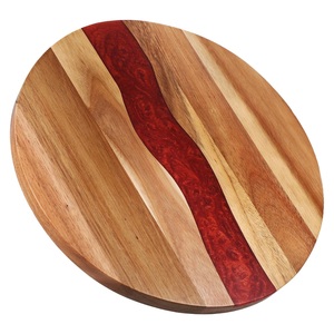 Planche à découper rectangulaire en résine et en bois, surface de préparation alimentaire pour la cuisine, planche de service pour fromage, fruits, pain - Product Image 6