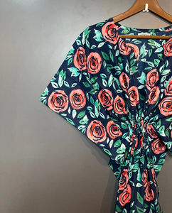 Vestido Kaftan Casual de Verano sin Mangas con Estampado Floral Tropical Digital, de Algodón, para Mujer, Islas del Pacífico Asiático - Product Image 3