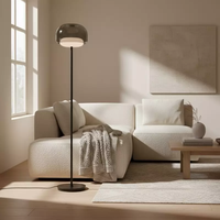 Lampes sur pied de style moderne du milieu du siècle pour salon, lampe sur pied en forme de champignon avec abat-jour en verre orange, lampe de lecture, éclairage d'ambiance