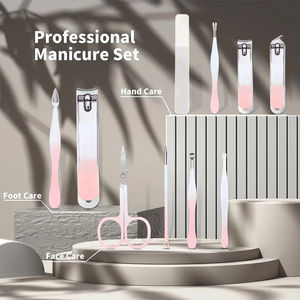 Set de Manicura Ecológico, Kit de Cortaúñas de 9 Piezas, Acero Inoxidable, Herramientas para el Cuidado de las Uñas, Estuche Portátil de Cuero - Product Image 3