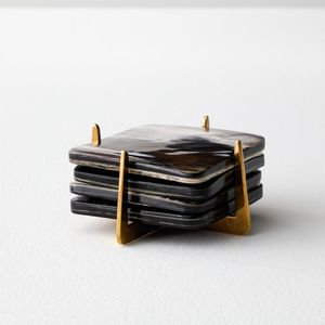 Quality Design Horn Coaster Buffalo horn Coaster Tea Coaster Place Mats Natural Square Horn Coaster At factory Wholesale Price - Product Image 4