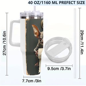 Stainless Steel Tumbler 40oz With Bat Design For <b>Coffee</b> Or Tea - Product Image 4