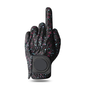 Premium Cabretta Leather Golf Glove with Black <b>Paint</b> Splatter Design Flexible Fit Durable Golf Glove Construction OEM Service - Product Image 2