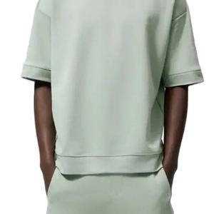 Nouveau T-shirt Oversize Unisexe Col Rond Coupe Boxy en Molleton Lourd Style Décontracté pour Homme – Collection 2026 - Product Image 4