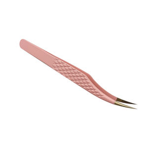 Pinces à cils en acier inoxydable de haute qualité avec embout doré, pinces à cils professionnelles à marque privée pour cils classiques - Product Image 2