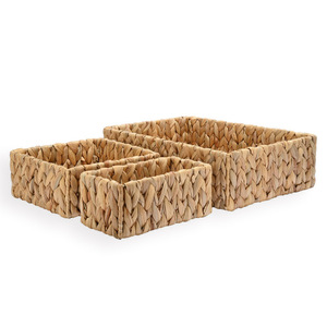 Premium hand woven nested basket <b>containers</b> wholesale price water hyacinth laundry baskets storage - Product Image 2