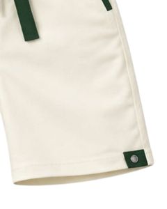 Customized Men White Sleeveless Tank Top And Shorts Set Casual Summer Cotton Outfit Dark <b>Green</b> Trim Drawstring Two Piece Set - Product Image 6