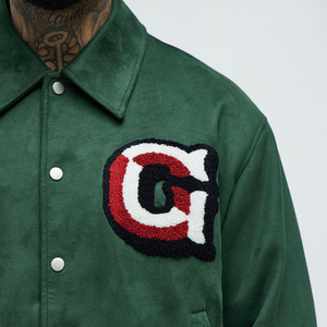 Veste universitaire tendance pour hommes, best-seller, couleur unique, streetwear universitaire, veste Letterman - Product Image 4