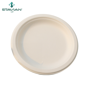 Assiettes rondes jetables STAVIAN 100 % biodégradables, écologiques, à base de plantes, tailles personnalisées, 6 pouces, blanches et brunes, faible MOQ - Product Image 3