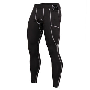Pantalones Deportivos de Compresión de Secado Rápido para Hombre, Leggings Deportivos Elásticos de Color Sólido - Product Image 1