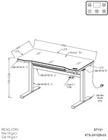 Bureau électrique moderne à hauteur réglable avec plateau en verre, éclairage LED, USB Type C, bureau debout pour la maison et le bureau