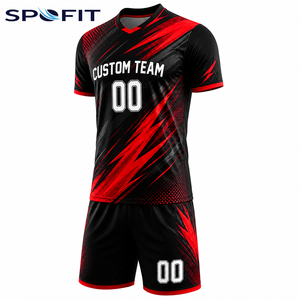 Ensemble de maillots de football personnalisés unisexes pour adultes, respirants, à manches courtes, de haute qualité, écologiques, anti-UV, séchage rapide, 100% coton - Product Image 6