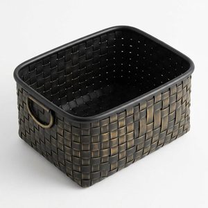 Handmade 30 cm Iron Wire <b>Basket</b> Black and Gilt Real Weave Woven Strip Elegant Home Decor Hotel Wedding <b>Table</b> <b>Basket</b> - Product Image 3