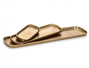 Customized Designs Unique Serving Aluminium Oval Shaped Decorative Trays Reasonable Priced Dishes & Plates for Home Usage - Product Image 3