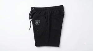 Shorts unisexes en coton et polyester noir, coupe classique, extensibles, légers, respirants, séchage rapide, durables, pour adultes - Product Image 4