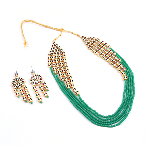 Indian Stylish Layered Pearl Rani Haar Long Kundan Necklace Zircon Alloy Jewellery Set Wedding Engagement Party Gift Hiphop Gold - Product Image 3