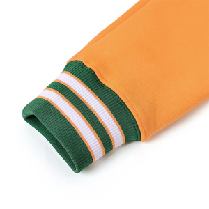 Custom FAMU Orange Fleece V-Neck <b>Cardigan</b> with OEM Support with Wholesale Supply and Private Label Supply with Custom Embroidery - Product Image 3