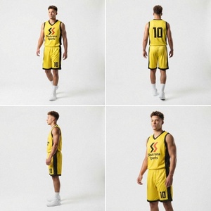 Uniformes de Baloncesto Sublimados Unisex al por Mayor, Conjunto de Camiseta Deportiva de Malla y Pantalones Cortos de Entrenamiento de Doble Cara, 100% - Product Image 2