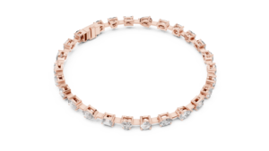TRENDY LAB GROWN MIX CUT DIAMOND RHODIUM PLATED Certified Luxury Tennis Bracelet Set 18KT ROSE <b>GOLD</b> GIFTING PARTY WEDDING DAILY - Product Image 2