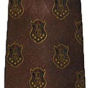 Corbata con Patrón Cresta Dorada Marrón, Estilo Seda Premium, Clásica y Formal, Elegante, Inspirada en la Grecia, Accesorio de Moda Masculina - Product Image 4