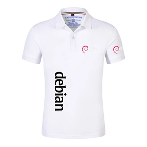 Camisa de Manga Corta de Algodón Blanca para Hombre FASHIONNEWS, con Estampado del Logotipo Debian, Transpirable, Corte Regular, Cuello Clásico, Estilo Hawaiano - Product Image 1