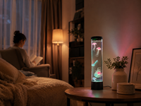 Lampe LED USB Méduse 19 pouces en gros, changeant de couleur, aquarium simulé, veilleuse, décoration d'intérieur, en plastique, bouton manuel, à brancher