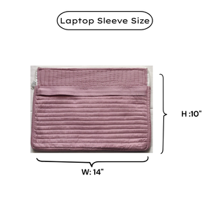 Housse d'ordinateur portable personnalisable et élégante en coton matelassé imprimé à la main, avec poches zippées, légère et durable pour le bureau - Product Image 6