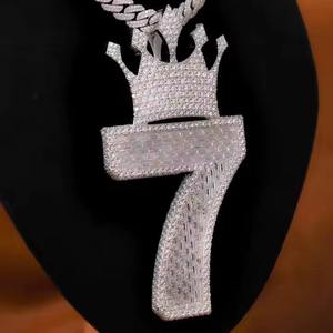 จี้ห้อยคอฮิปฮอปชุบโรเดียมประดับโมอิสซาไนต์จากโรงงานโดยตรง สำหรับผู้ชายและผู้หญิง ราคาดีที่สุด แฟชั่นล่าสุด สวมใส่ได้ - Product Image 2