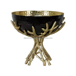 Bols de service décoratifs en aluminium coulé Bol de style unique pour la maison, la décoration intérieure et le service des aliments - Product Image 4