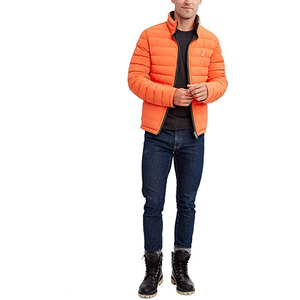 Chaqueta Acolchada de Camuflaje para Hombre, Cuello Alto, Cierre de Cremallera, Resistente al Viento, Corte Ajustado Informal, Prenda Exterior de Poliéster para Otoño - Product Image 3