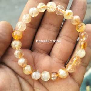 Bracelet en perles de citrine naturelle, pierre de quartz classique, bijoux unisexe, cadeau - Product Image 3