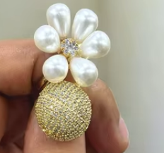 Bague de doigt élégante et tendance Bague élégante et tendance pour femmes et filles Bague fantaisie pour fête et mariage - Product Image 2