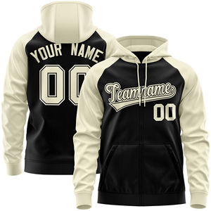 Custom Raglan Full Zip Winter Hoodie <b>Men</b> Cotton Fleece Solid Pocket Baseball Jersey Pullover Logo Teamwear <b>Sweatshirt</b> - Product Image 1