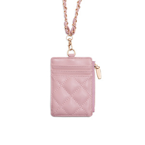 Tremendous Quality Immense Prices PU Case <b>Quilted</b> Chain Pendant Wallet Keychain <b>Clip</b> Multifunction Leather Id Card Holder - Product Image 2